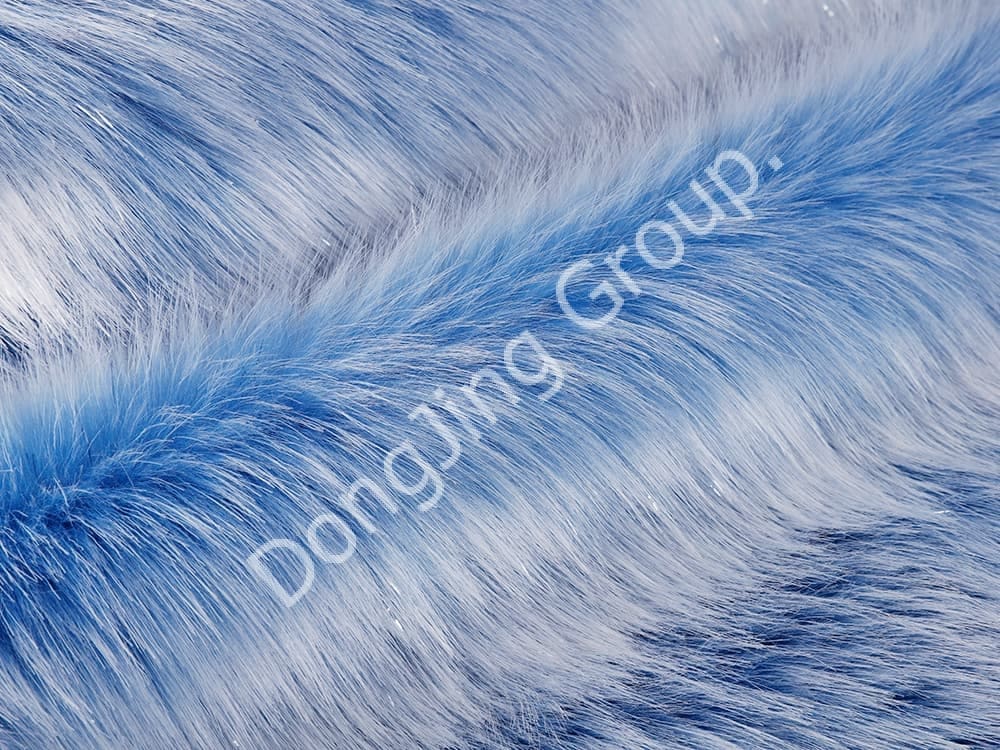 DP0711-Blauwe clip zilver draadtrekker wit faux fur fabric