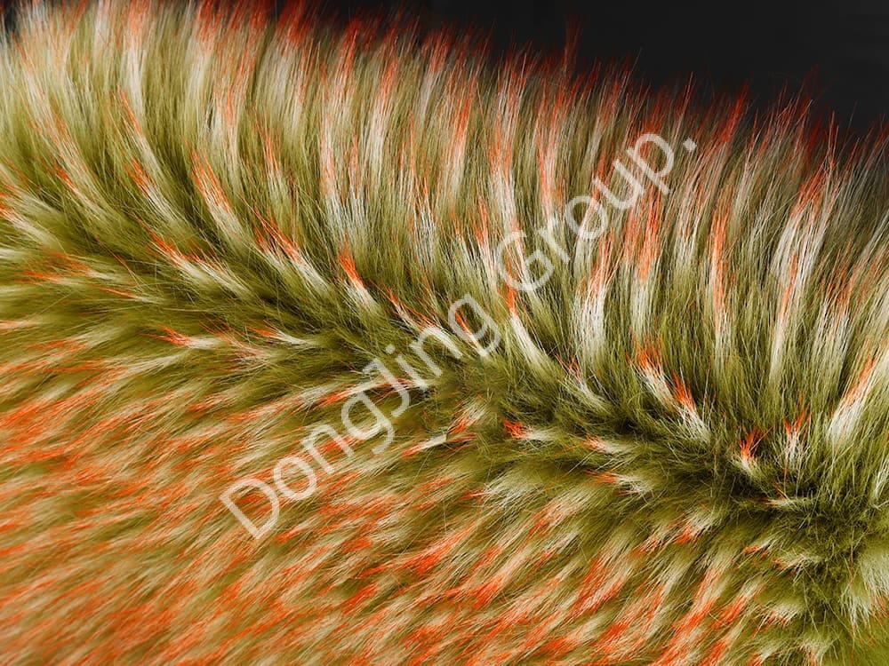 DW0551-fruitgroen en tweekleurig geverfde punt faux fur fabric