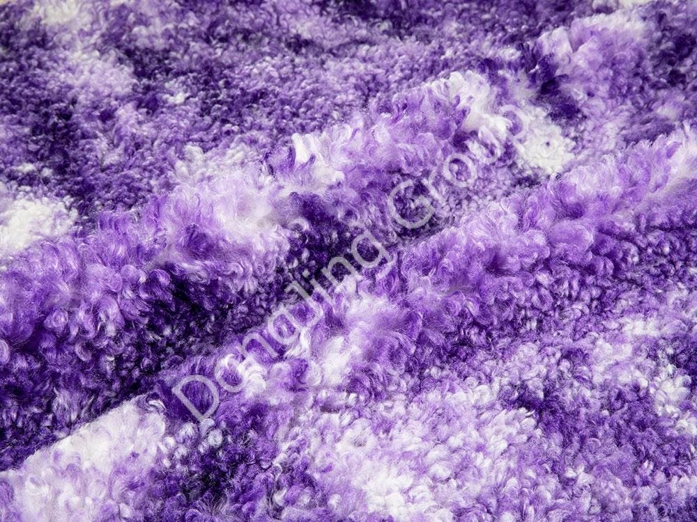 8T0821-Paarse ronde mesh dezelfde kleur rommelige rol bos imitatie wol faux fur fabric