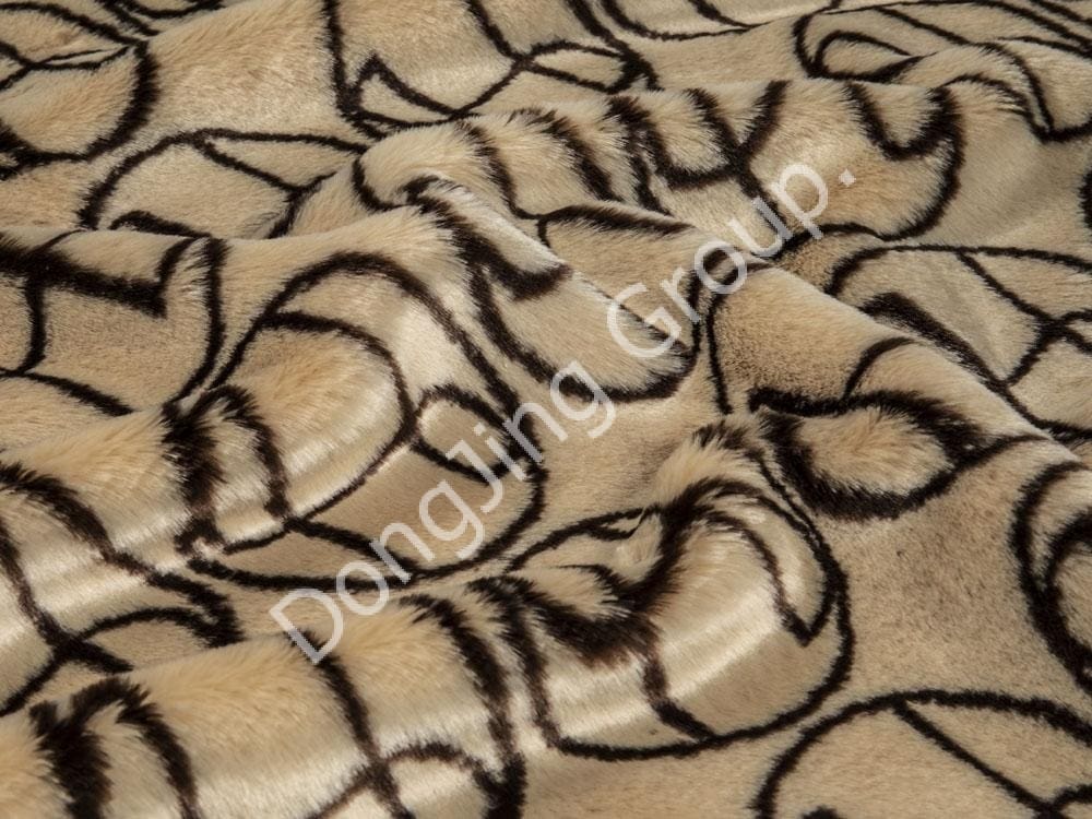 9HW0504-Tweekleurig jacquard konijnenhaar faux fur fabric