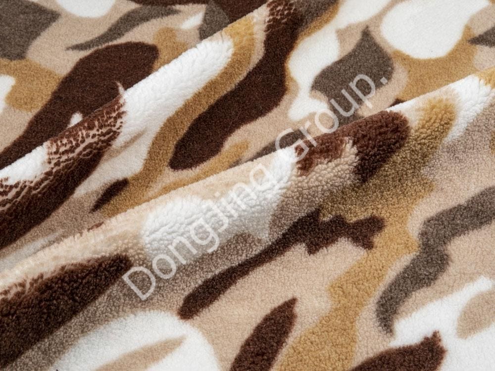 9KT0279-Stars camel ronde zeefdruk vier sets kleur faux fur fabric