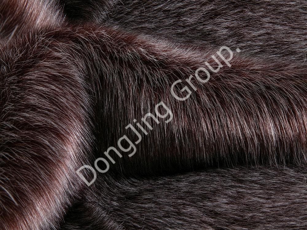 9KW0176-Rode koffieclip gebleekt harig vossenbont faux fur fabric