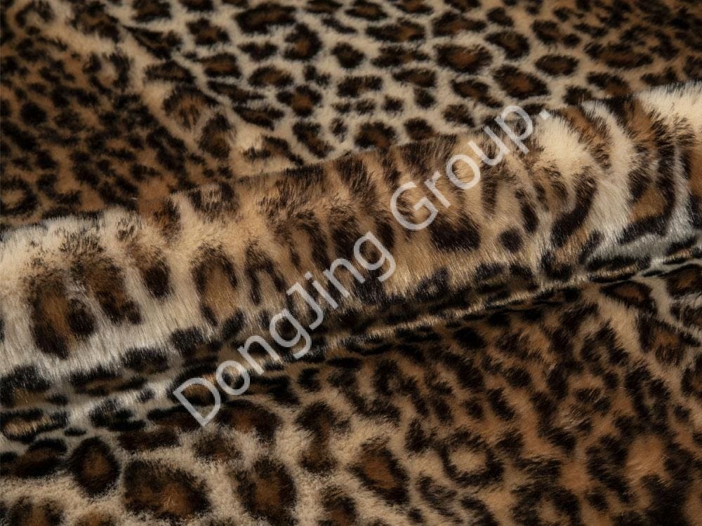 9P2009-Rijstprint dubbele set luipaardprint faux fur fabric