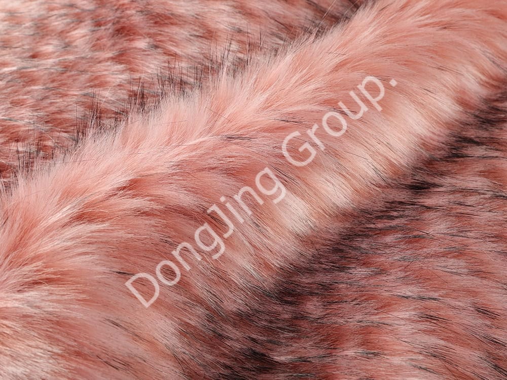 9W0684-Roze ananas wasbeerhaar faux fur fabric