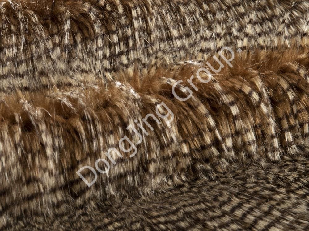 9W1111-Tweekleurig jacquard harig fazanthaar faux fur fabric